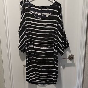 Express Monochrome Striped Dress